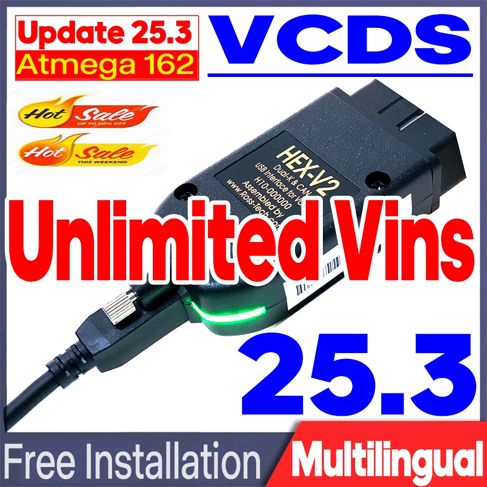 

2025 Newest V25.3 VAG COM Interface For VAGCOM VAG HEX V2 VW-AUDi Professional Scan Code Upgrade Hardware AUTO COM VCDS TOOL