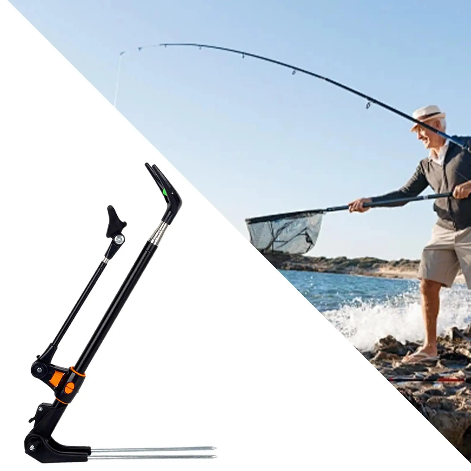 Fishing Rod Stand Stainless Steel Support Bracket Fishing Gear for Bank River Lake Shore Fishing Activities view 6