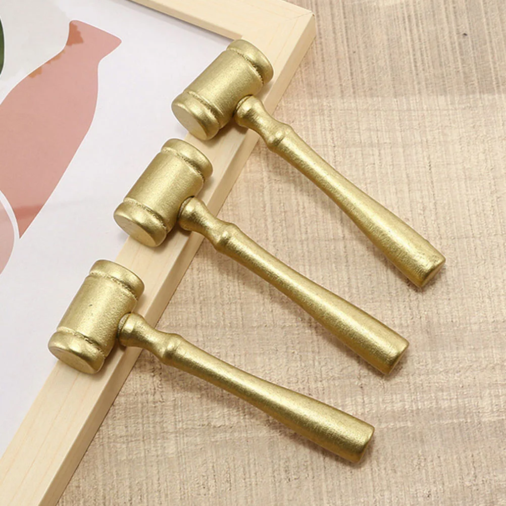 4 Pcs Judge Hammer Children's Toy Kids Toys Mini Wooden Cosplay Gavel Role for