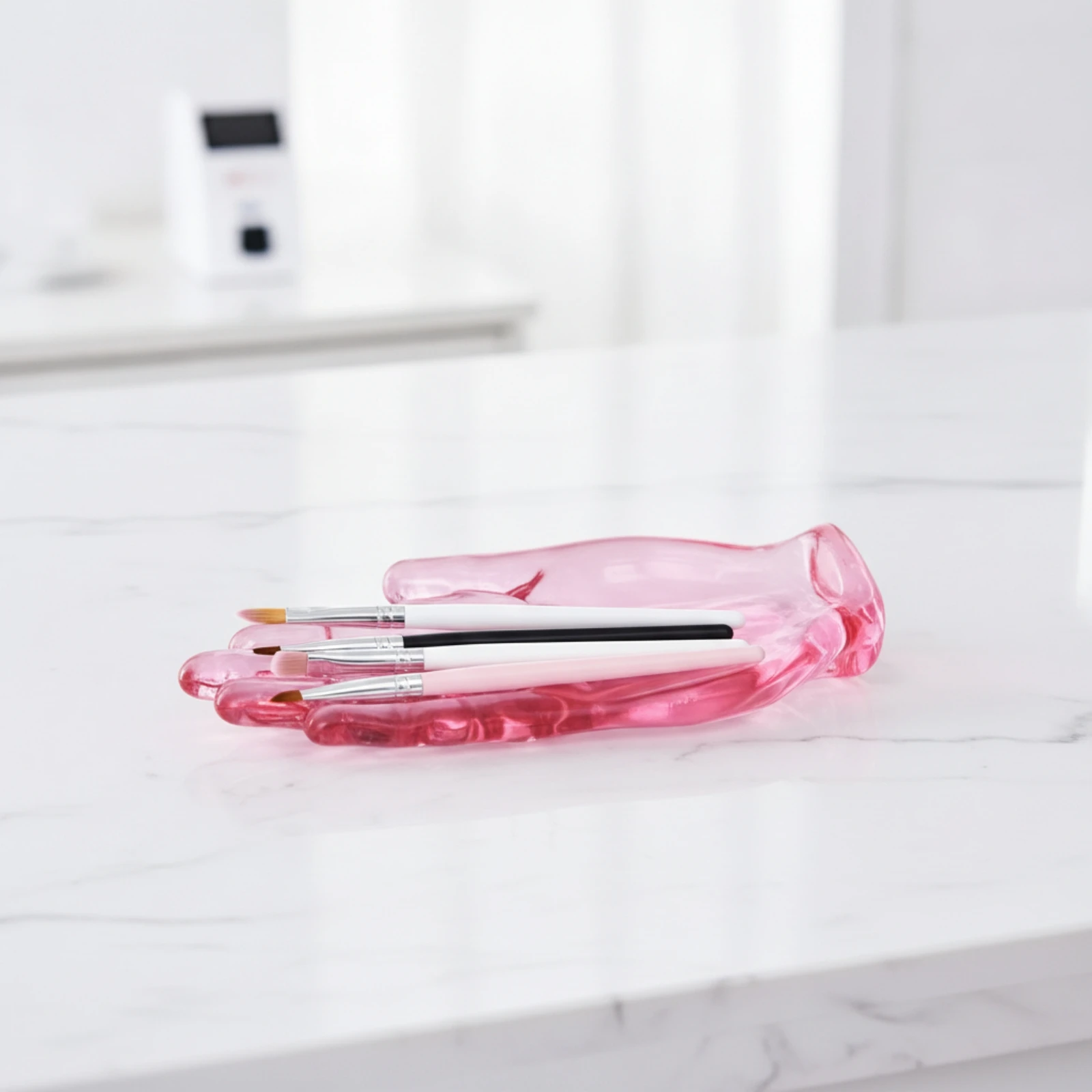 Nail Art Brush Holder Easy to Clean Nail Brush Holder Manicure Tool Display Compact Organizer Plastic for Manicurists