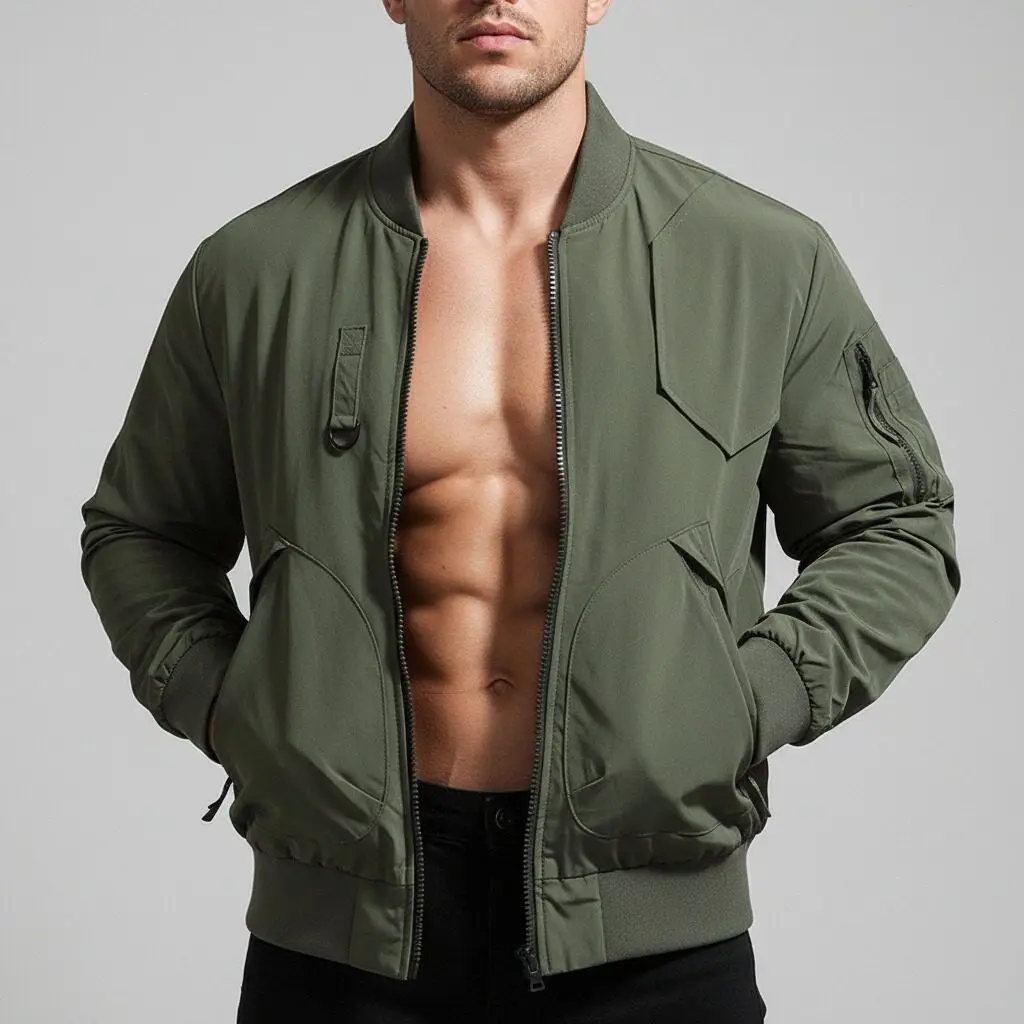 

Plus Size Men Jacket Vintage American Style Street Lightweight Coat 2026 Spring Autumn New Windproof Breathable Riding Jackets