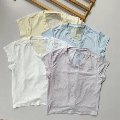 

Women's Mesh Stitching Short Sports Top Summer Fitness Running T-shirt Blouse Quick-drying High-end Yoga Clothes