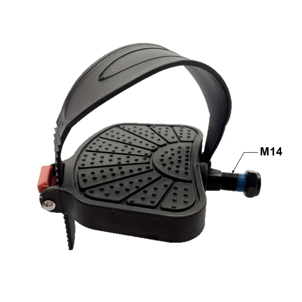Non Slip Exercise Bike Pedals with Toe Clips and Iron Core for M14 and M127 Thread Sizes Suitable for Most Stationary Bikes