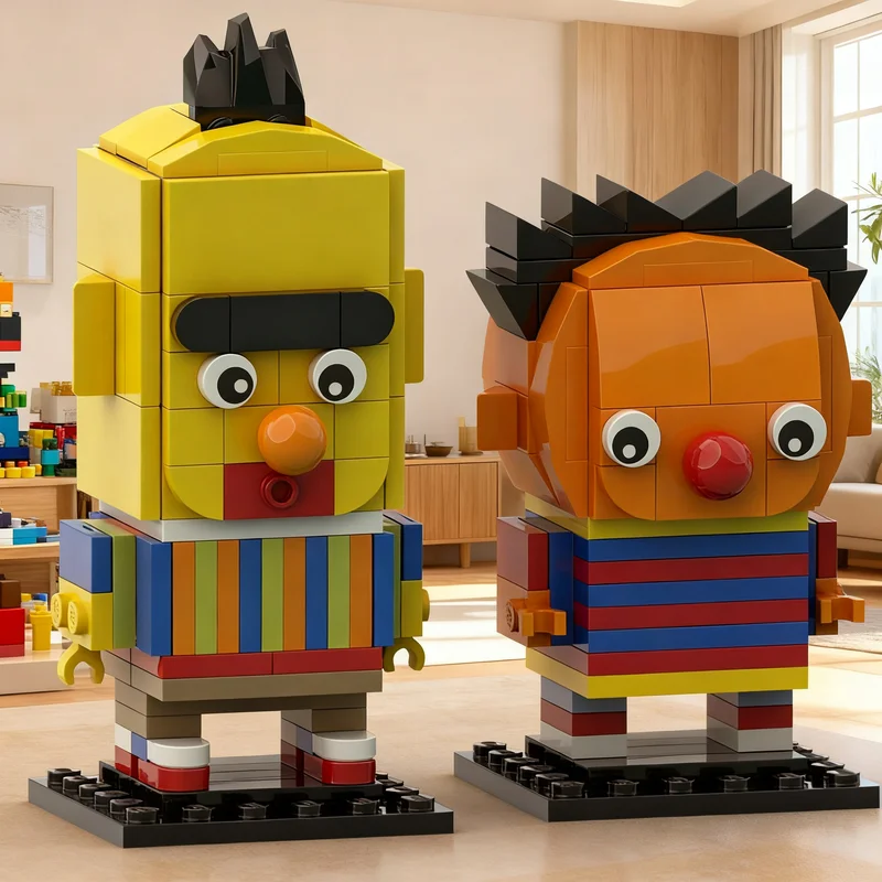235pcs MOC Bert Ernie Sesame Street - 2 Pack BrickHeadz Model Building Blocks Christmas Gift Birthday DIY 3D Display Collection