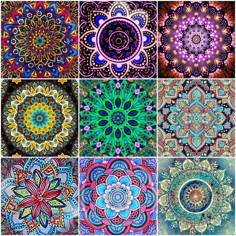 

CHENISTORY Oil Painting By Numbers Mandala Drawing On Canvas Pictures By Numbers Painting Wall Art