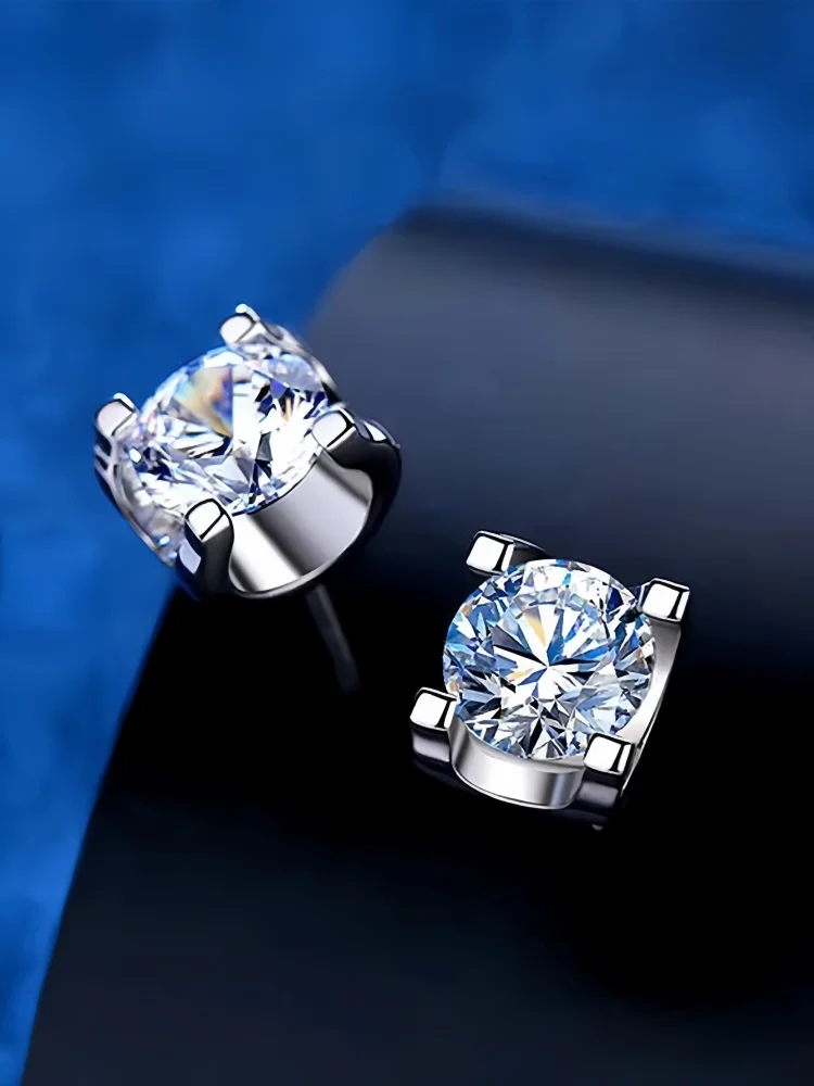 

6.5mm Round Stud Earring S925 Silver Earrings for Women with Gra Certificate Fashion Jewelry