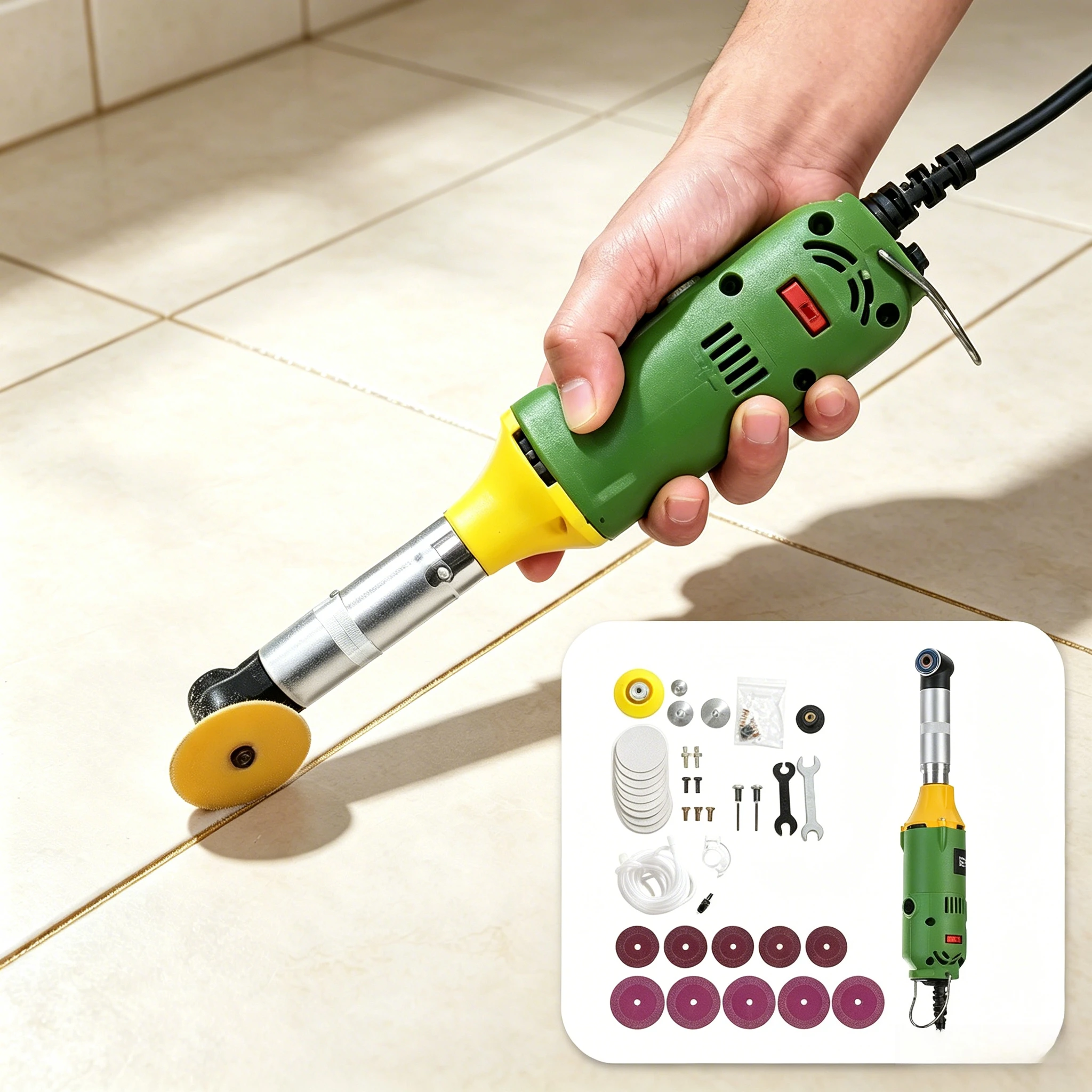 New 220V 90° Right Angle Electric Engraving Grinder, Hanging Motor for Jewelry Wood Mold Polishing & Tile Cleaning