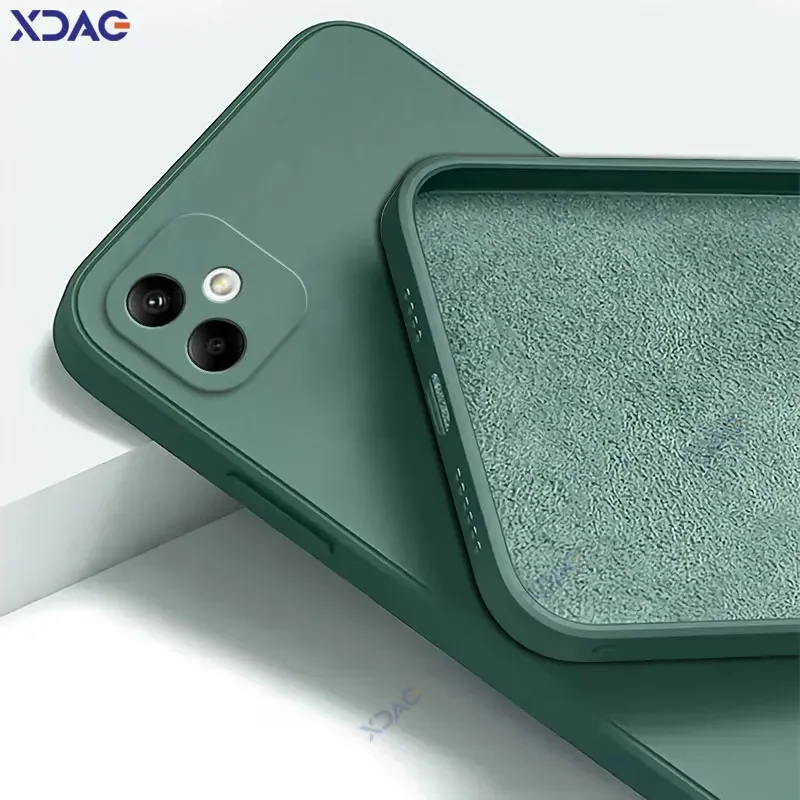 Original Cellphones Cases for Samsung Galaxy F05 Luxury Square Liquid Silicone Back Cover SamsungF05 Double Liner Soft Coque Bag