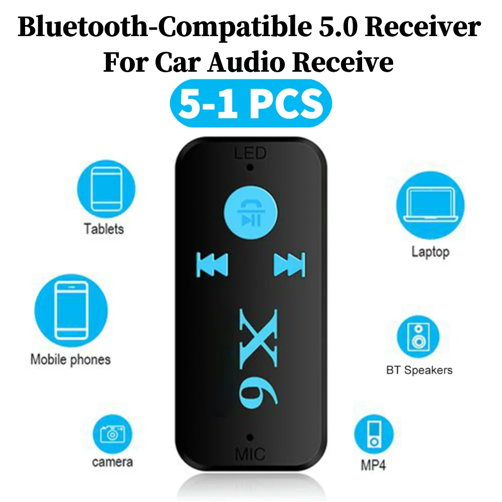 Bluetooth-Compatible Music Receiver Support TF Card MIIC Call Wireless Transmitter / Receiver Handsfree for Car Audio Receiver