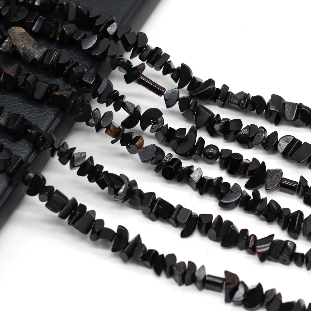 Natural Coral Black Irregular Crushed Stone Beads 5-8mmFor Jewelry Making DIY Necklace Bracelet Accessories Charm Gift Party36CM