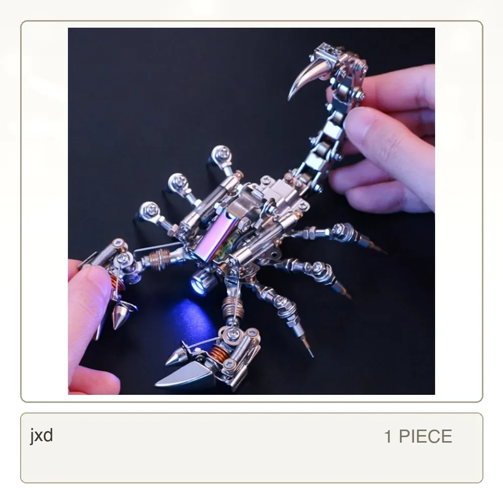 373pcs Digital Scorpion Metal Assembly Toy Metal Jigsaw Diy Model Model Kit Steampunk Insects Assemble Model Toys | Model 054669