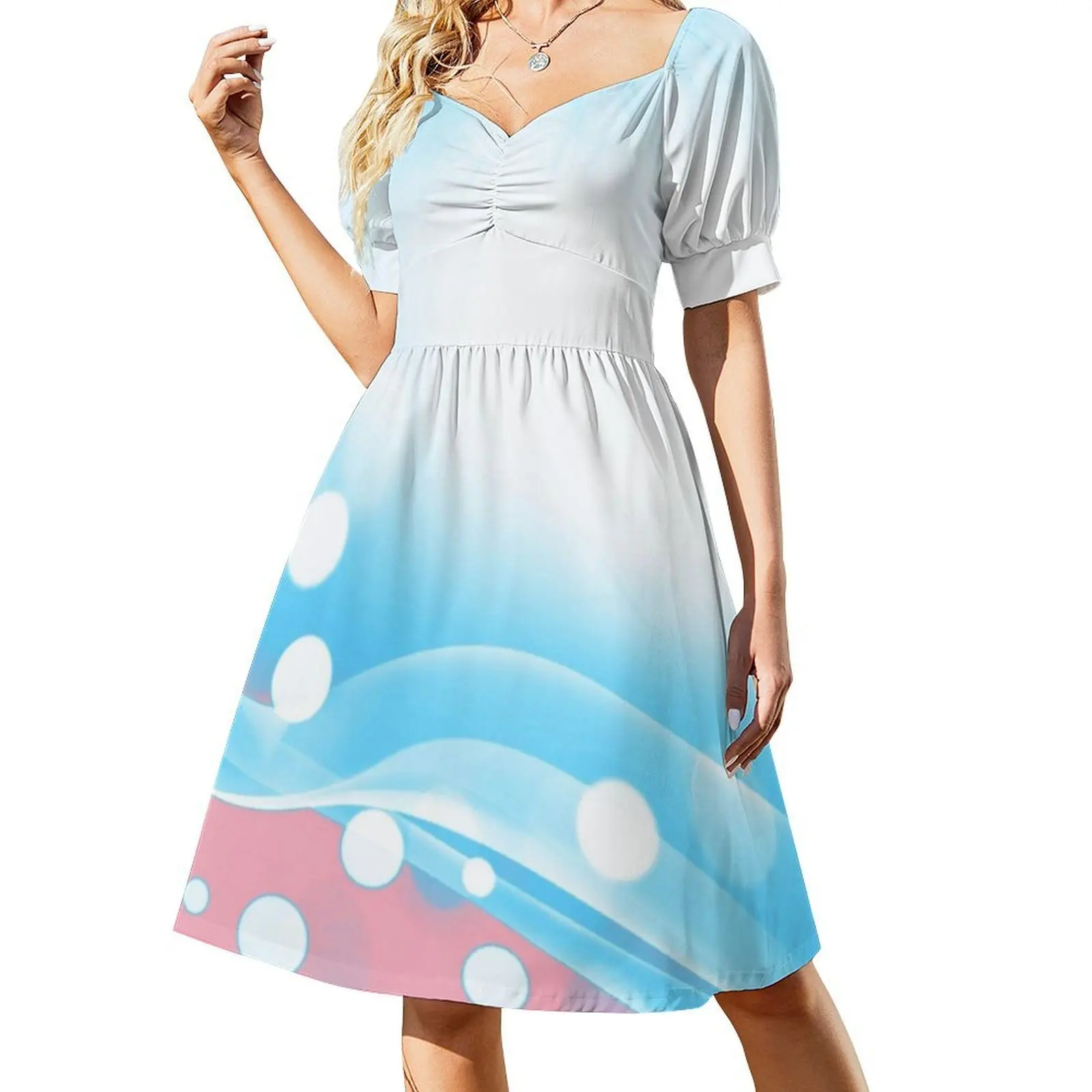 Trans Pride Semplice astratto che cade luminosità Abito da festa streetwear da donna Stampa alla moda Abbigliamento da club per l'orgoglio trans femminile