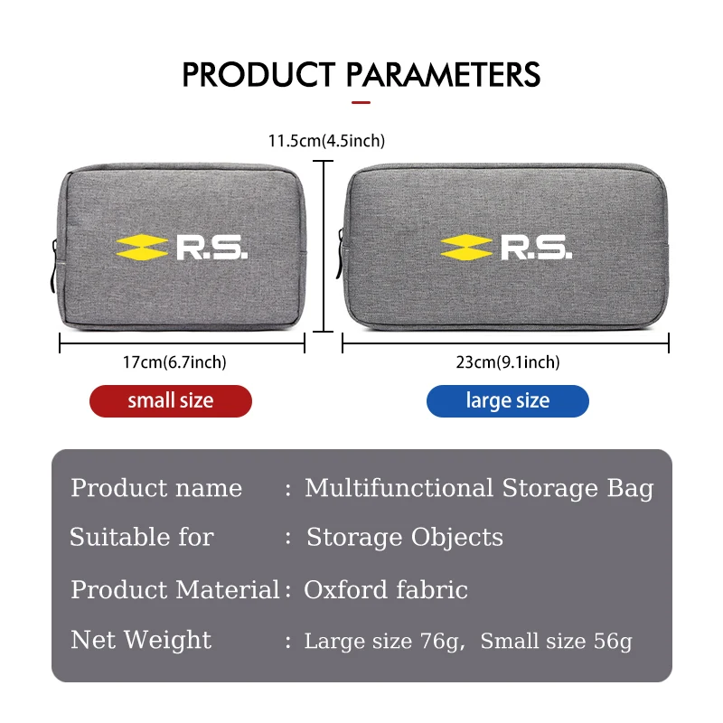 Car Data Cable Charger Portable Hard Disk Organizer Storage Bag For Renaul RS Kadjar Captur Clio Megane 2 3 4 RS Koleos Logan