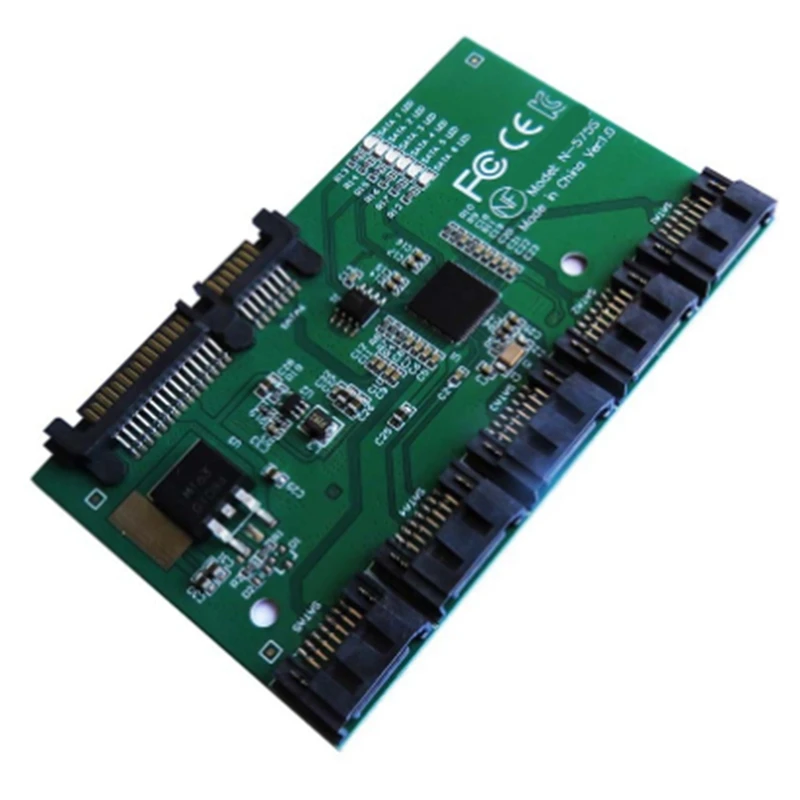 SATA Expansion Card 1 To 5 Port SATA3.0 Controller Card Motherboard SATA Port Multiplier Riser Card HUB Adapter