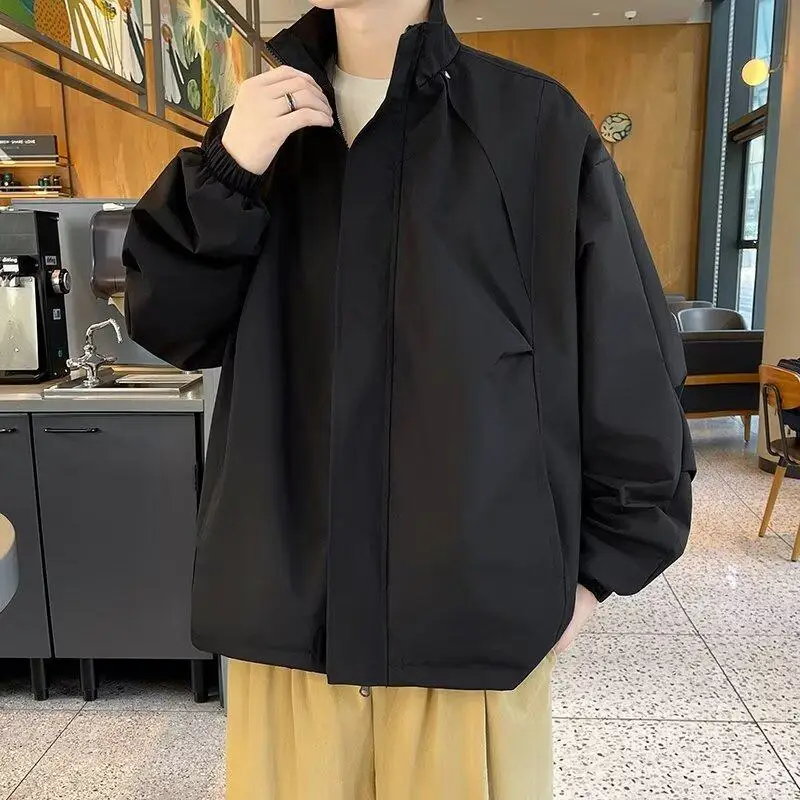 

Американский k Sle, винтажная мужская куртка с воротником-стойкой, весенне-осенняя рабочая одежда, японская ткань Sle Cosite, длинная свевая молния