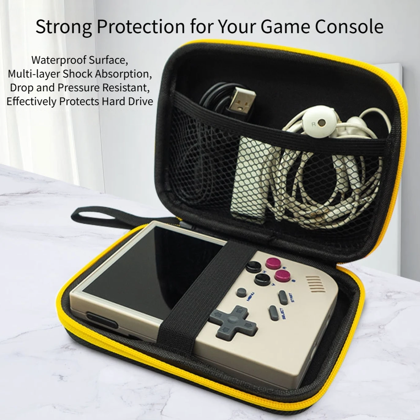 EVA Hard Case Bag for RG35XX and For RG353VS Consoles with Protective Shell Design and Space-Saving Transport Features