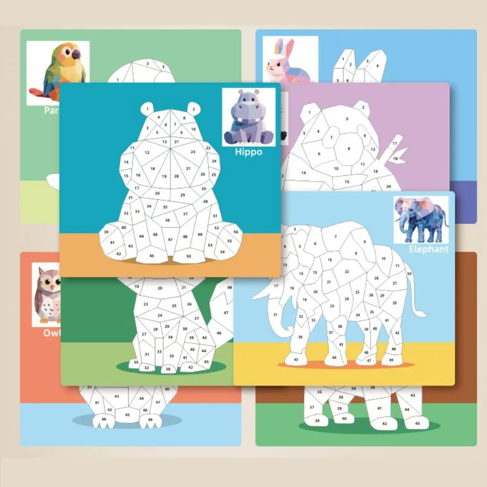 Papel 3d geométrico adesivo livros artesanais brinquedos educativos diy colar material kit bonito montessori animais adesivo livro crianças