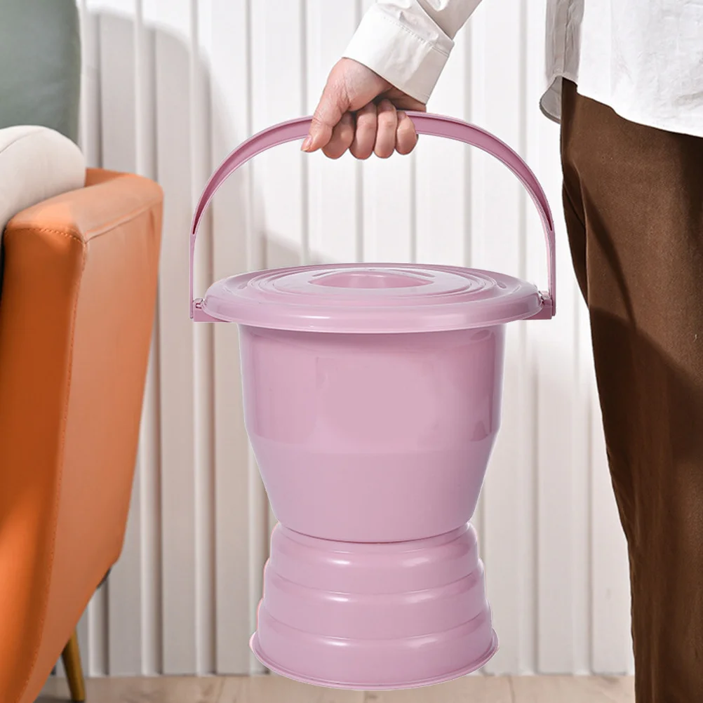 

Thick Plastic Covered Chamber Pot With Handle Night Urinal For Elderly Kids Disabled Home Use Portable Toilet Urinal Pot