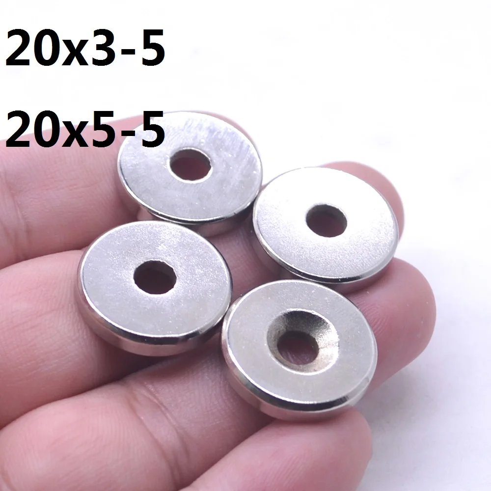 1~300Pcs Neodymium Magnet 20x5 20x3 Hole 5 N35 NdFeB Round Super Powerful Strong Permanent Magnetic imanes Disc 20*3 20*5 Hole 5