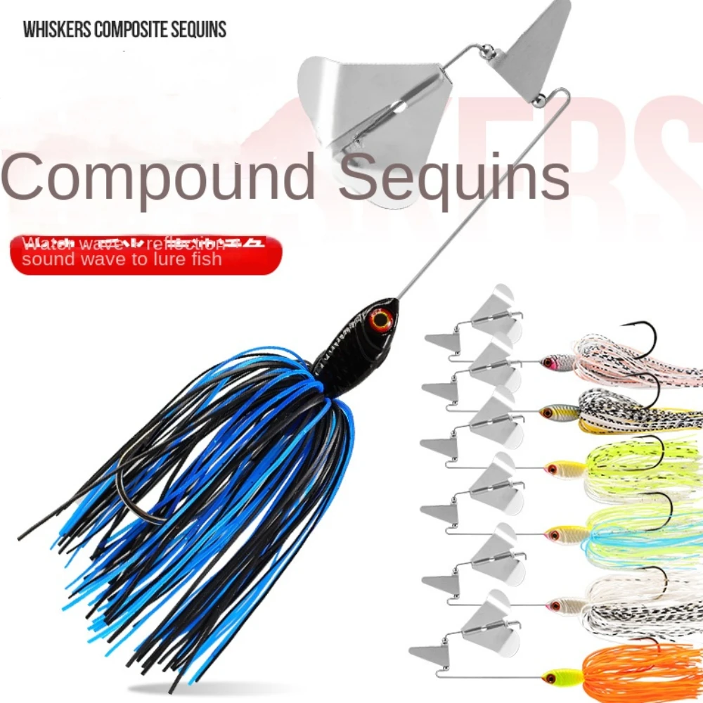 2pcs 2024 Bass Pike Walleye Beard Fishing Lure Chatter Walleye Buzzbait Tassel Flap Spinner Bait Sea Fishing