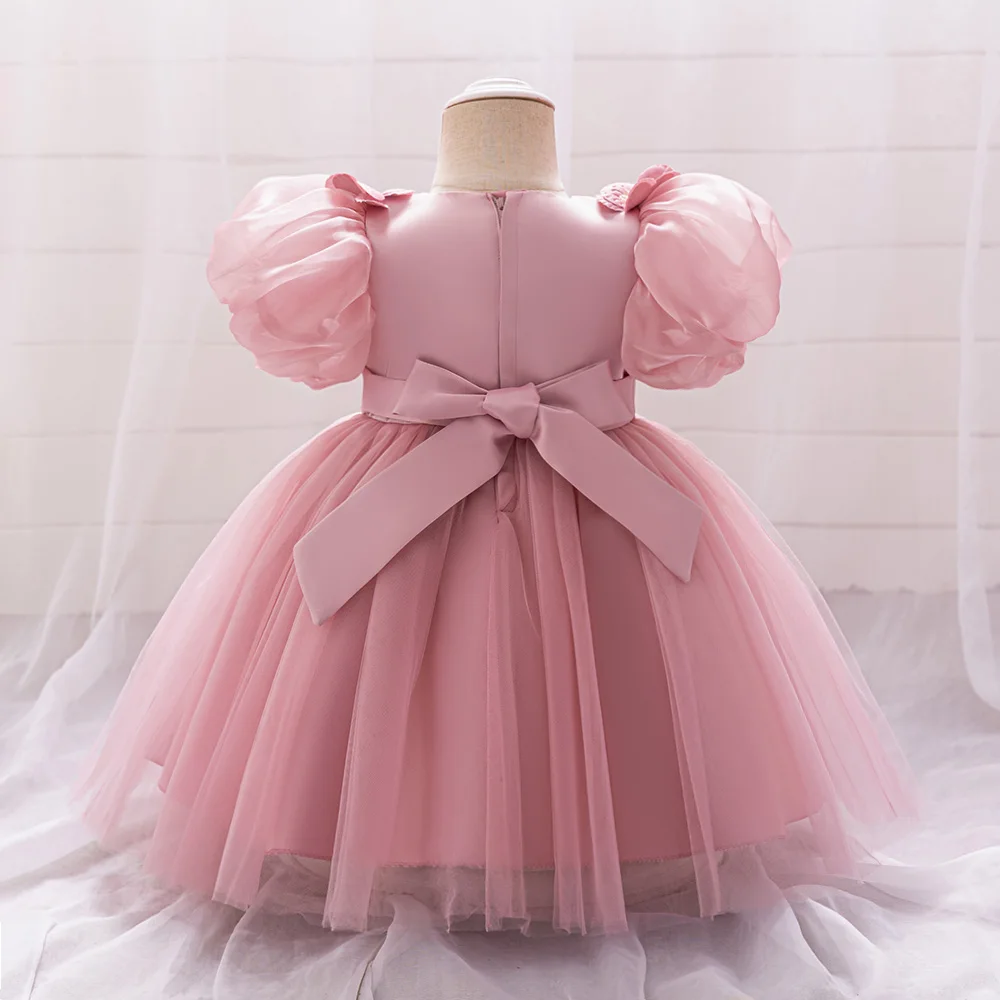 Wedding Bridesmaid Party Dresses For Girl Baby Floral Princess Gown Kids Fluffy Birthday Tutu Dress Toddler Daily Holiday Wear