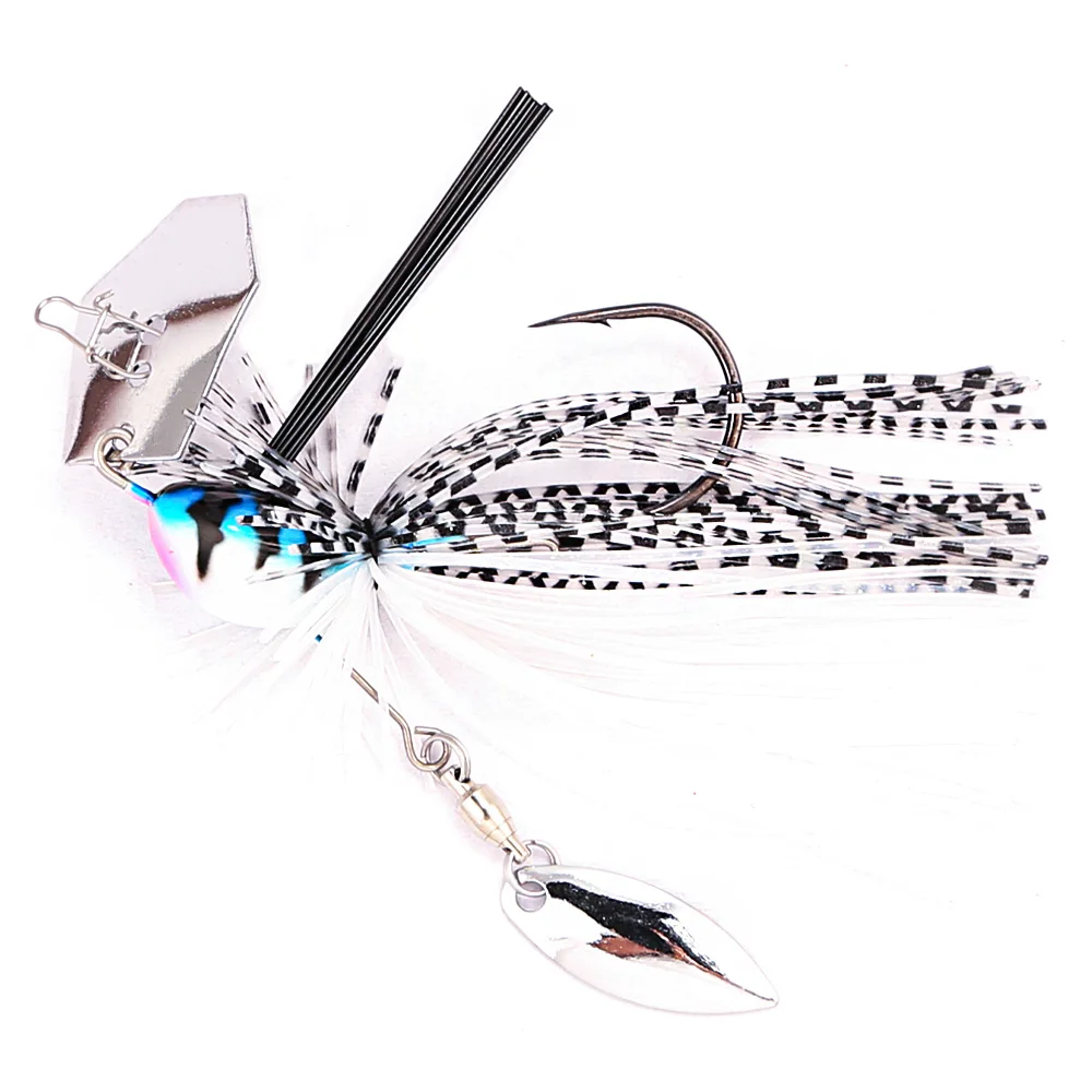 B&U Chatterbait 10,5 g 14 g Jig-Nadel mit Klingen, Spinner, Stinger-Haken, Vibrationsdraht, Power-Köder, Hecht, Bass, Jig, Angelköder