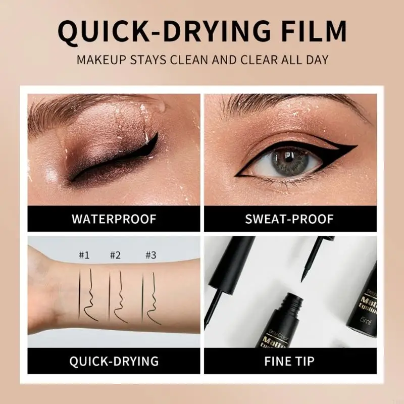 液体アイライナーのアイメイクアップスーパーウォータープルーフ長持ちするアイライナーの着用しやすいアイメイク化物ツールアイライナーペンT4MB