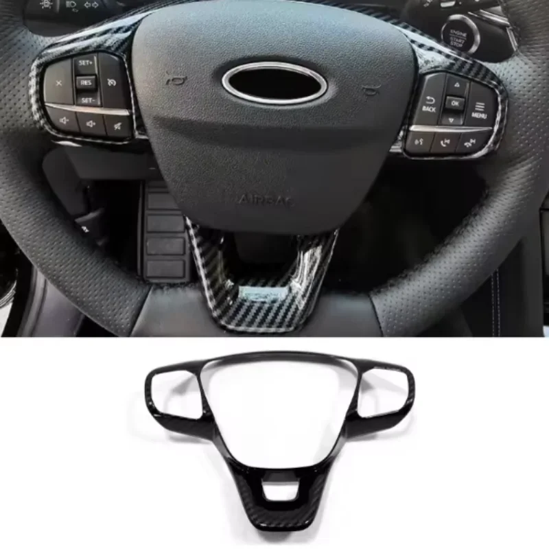 

X-T ABS Carbon Fibre Matte For Ford Kuga Escape MK3 2020-2023 Auto Accessories Steering Wheel Trim Control Button Frame Cover