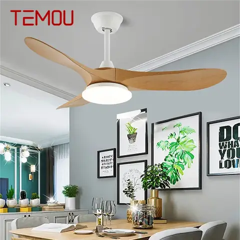 TEMOU 모던 선풍기 LED 천장 선풍기 조명, 원격 전기 선풍기 조명, 럭셔리 거실 레스토랑 침실 서재