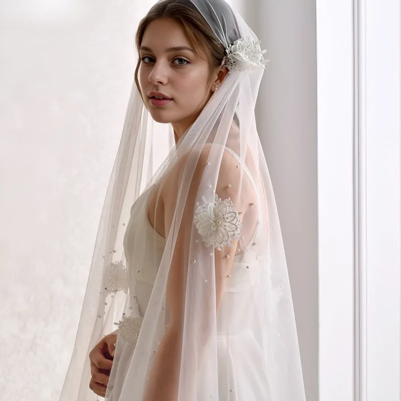 

Новый стиль невесты, сумка с цветочной вуалью ручной работы, дизайн головы, аксессуары для расчесывания без волос