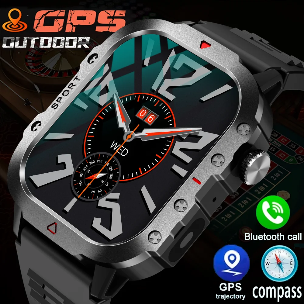 

2026New Men Sports Smart Watch 2.01 Screen Blood Oxygen Bluetooth Talking Watch Multi Sport LED Flashlight Outdoor Smart Watch