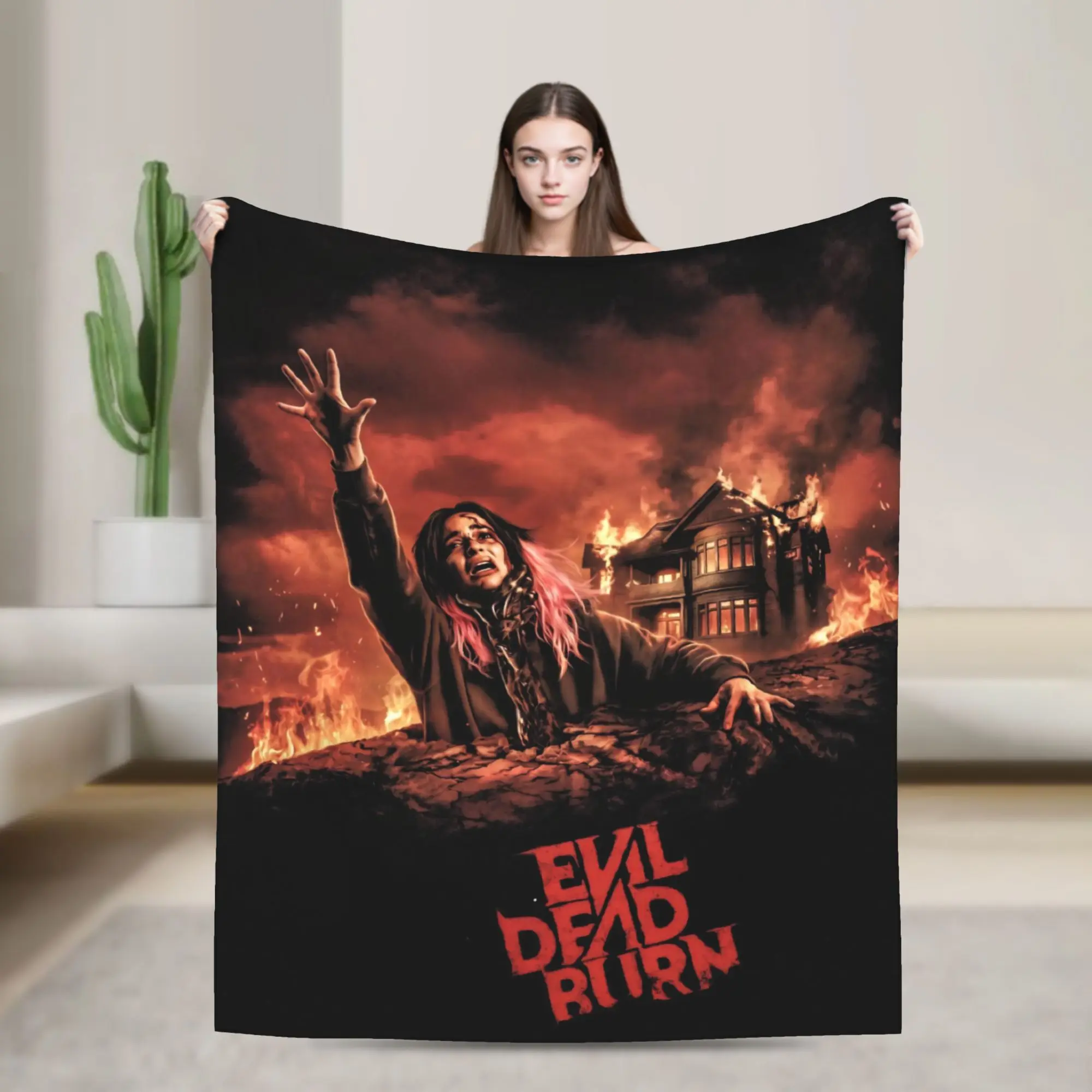 Evil Dead Burn Blanket Warm Cozy Fluffy  Throw Blankets for Sofa 50x60 Inch Multiple Sizes Rug Piece