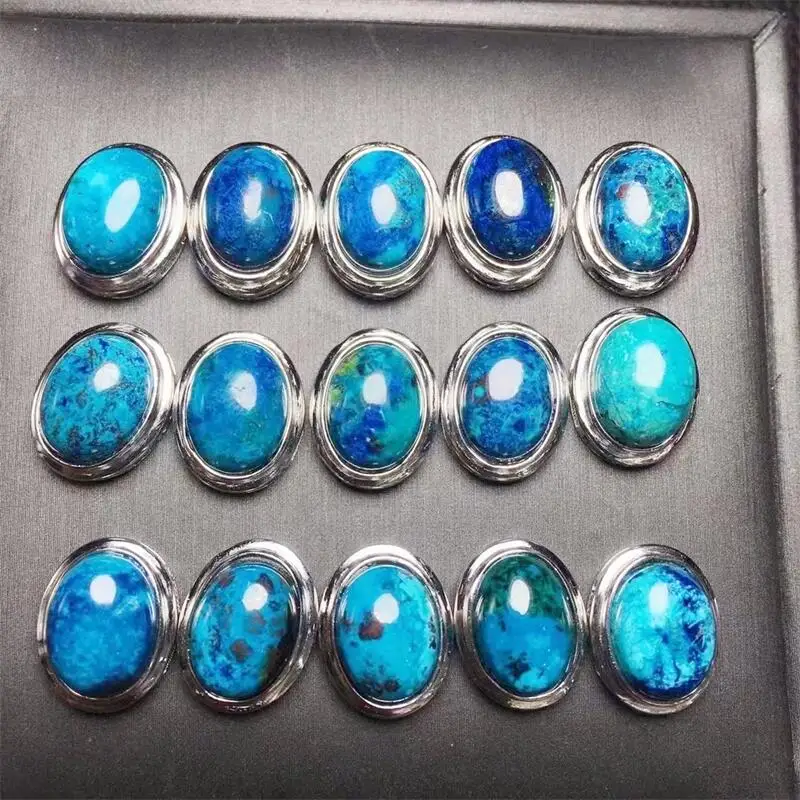 S925Natural Chrysocolla Pendant DIY Crystal Bracelet Drip Spacer Bead Jewelry Necklace Pendant Accessories