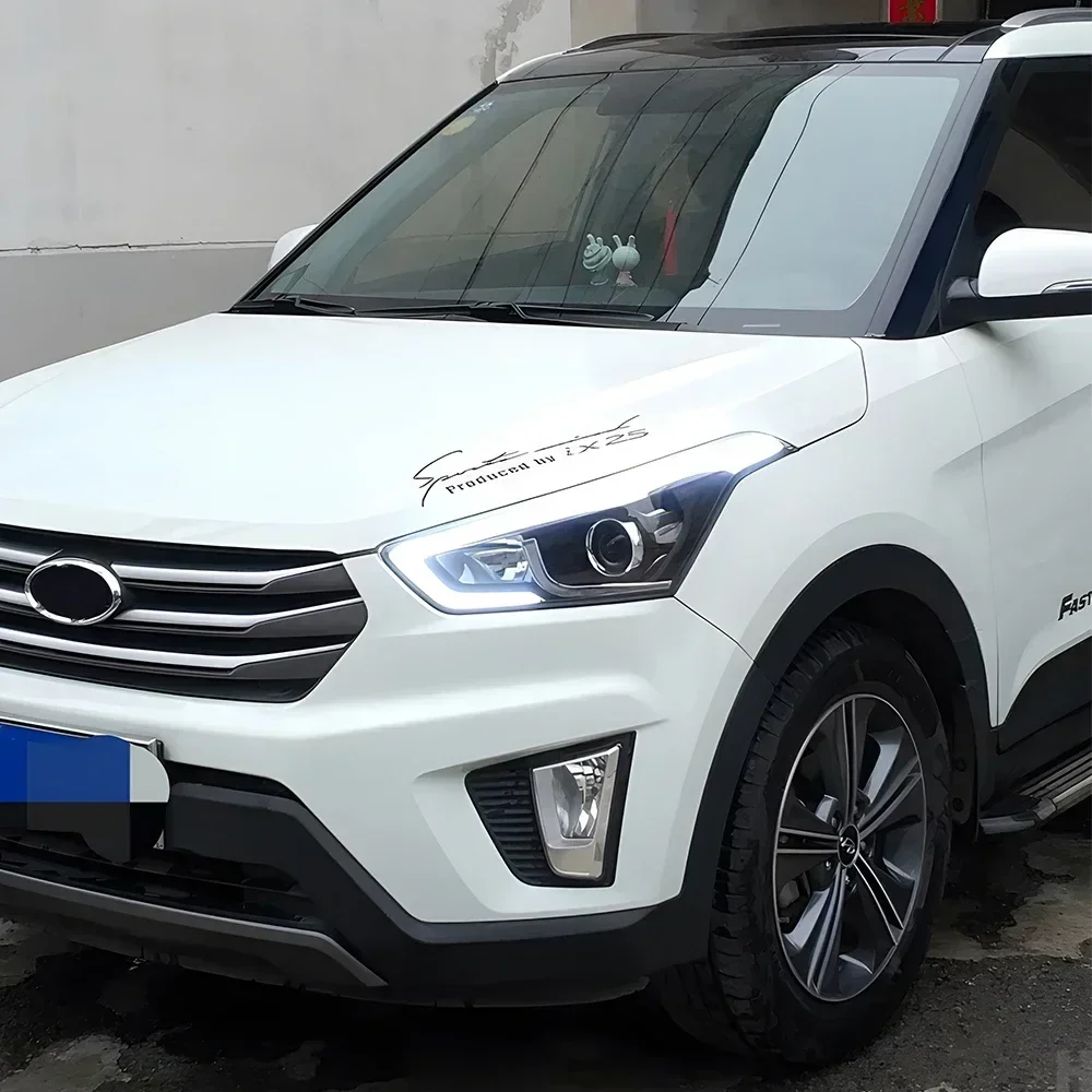 For Modern Creta Ix25 2014-2019 LED Headlight Assembly Bi-Xenon Lens Accessories Upgraded High Configuration
