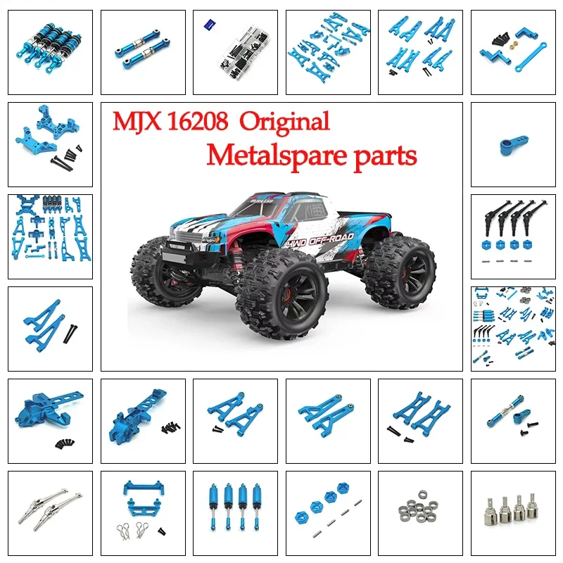 Mjx Hyper Go 16207 16208 16209 16210 Metal Front and Rear Suspension Arm Steering Cup Link Rod Set 1/16 RC Car Upgrade Parts