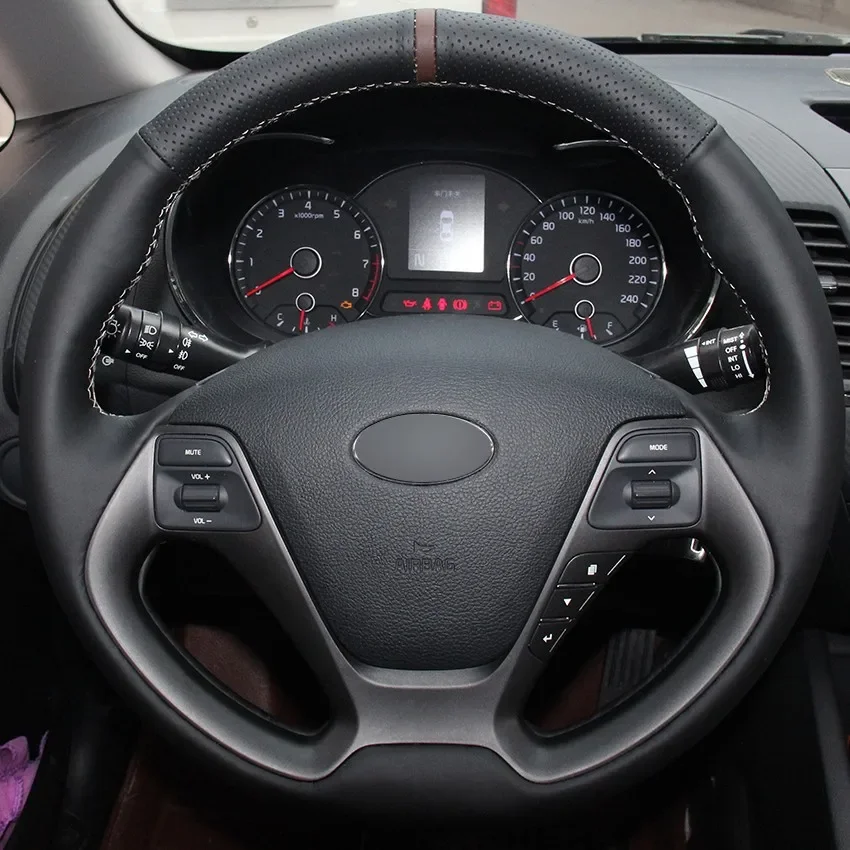 

Hand-Stitch Non-slip Genuine Leather Car Steering Wheel Cover Wrap for Jaguar XF XF S XF Sportbrake Interior Accessories