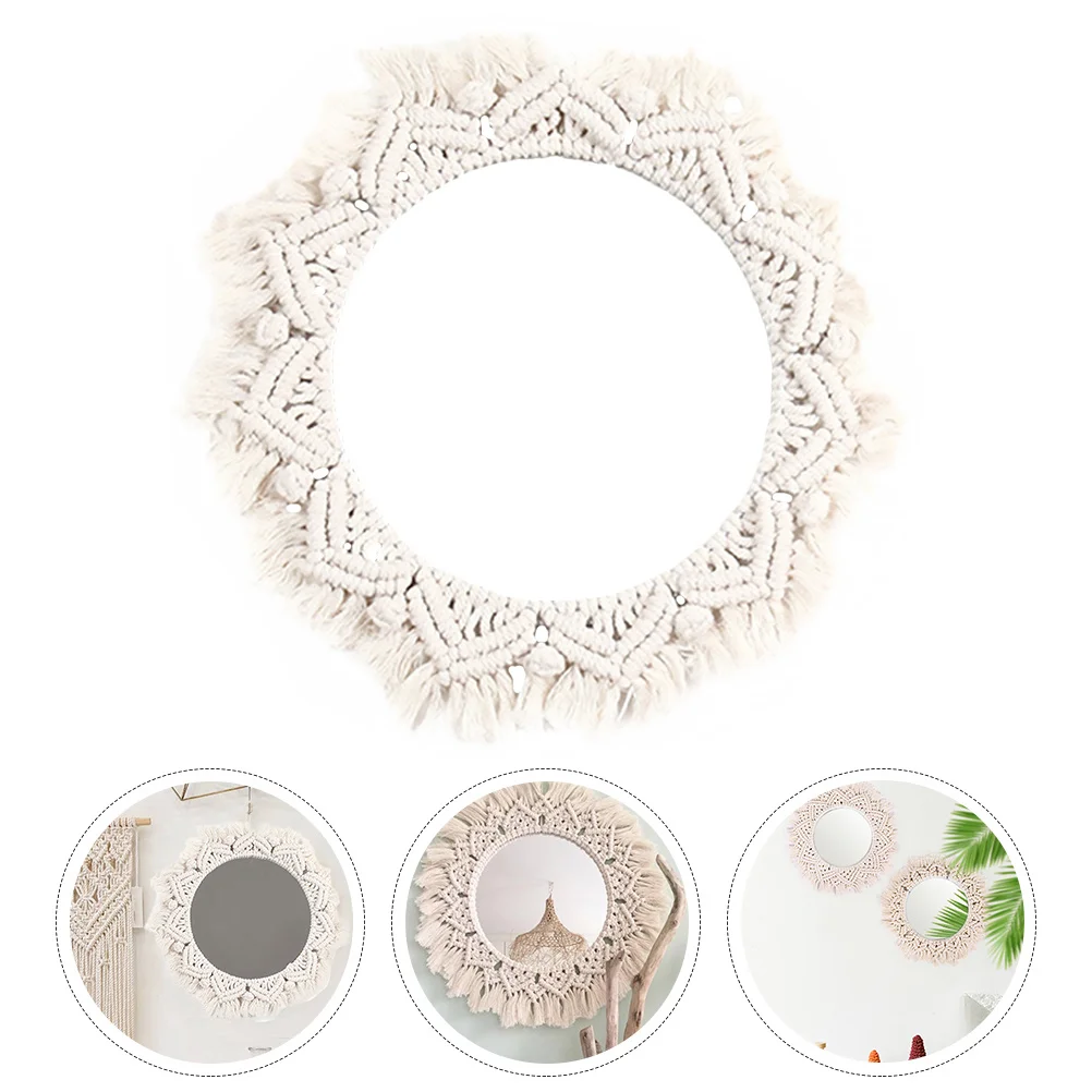 

Wall Hanging Mirror Tapestry Decorative Artistic Vertical Makeup Mirror Simple Style for Bedroom Living Room Office