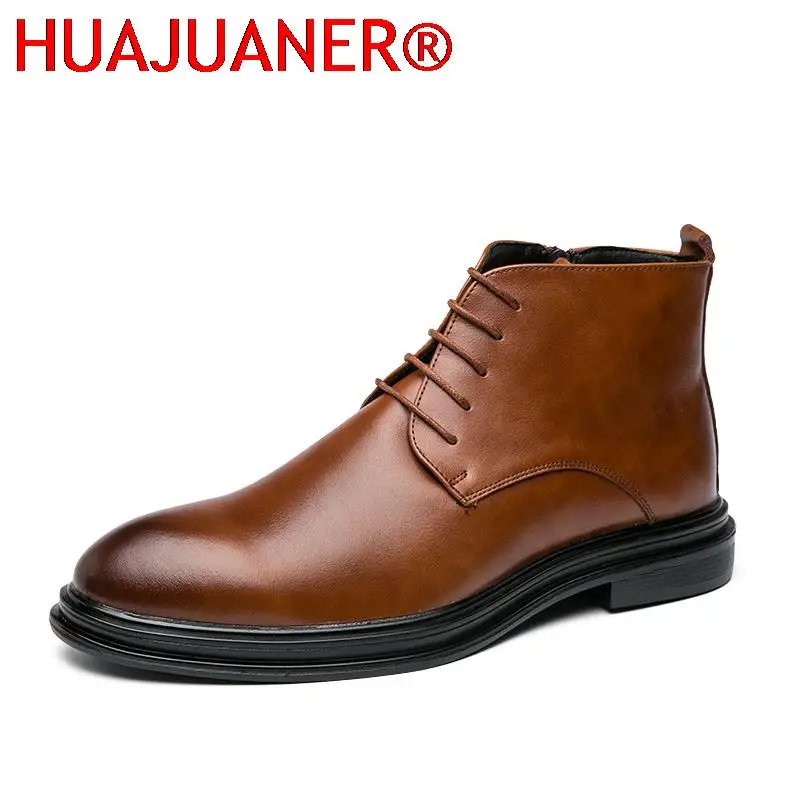 

Новые мужские ботинки средней высоты из натуральной кожи для весны и осени, в британском стиле, ковбойские ботинки, мотоциклетные, повседневные мужские туфли