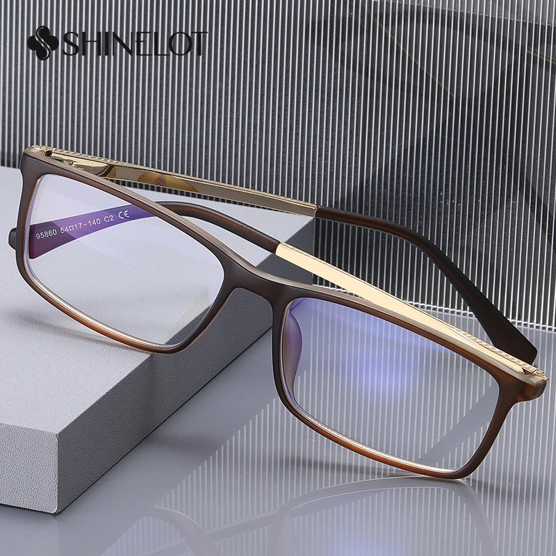 

95860 Classic Men Rectangle Eyeglasses Frame Male Eye Protection Workplace Glasses Anti-Blue Light Eyewear Accessories