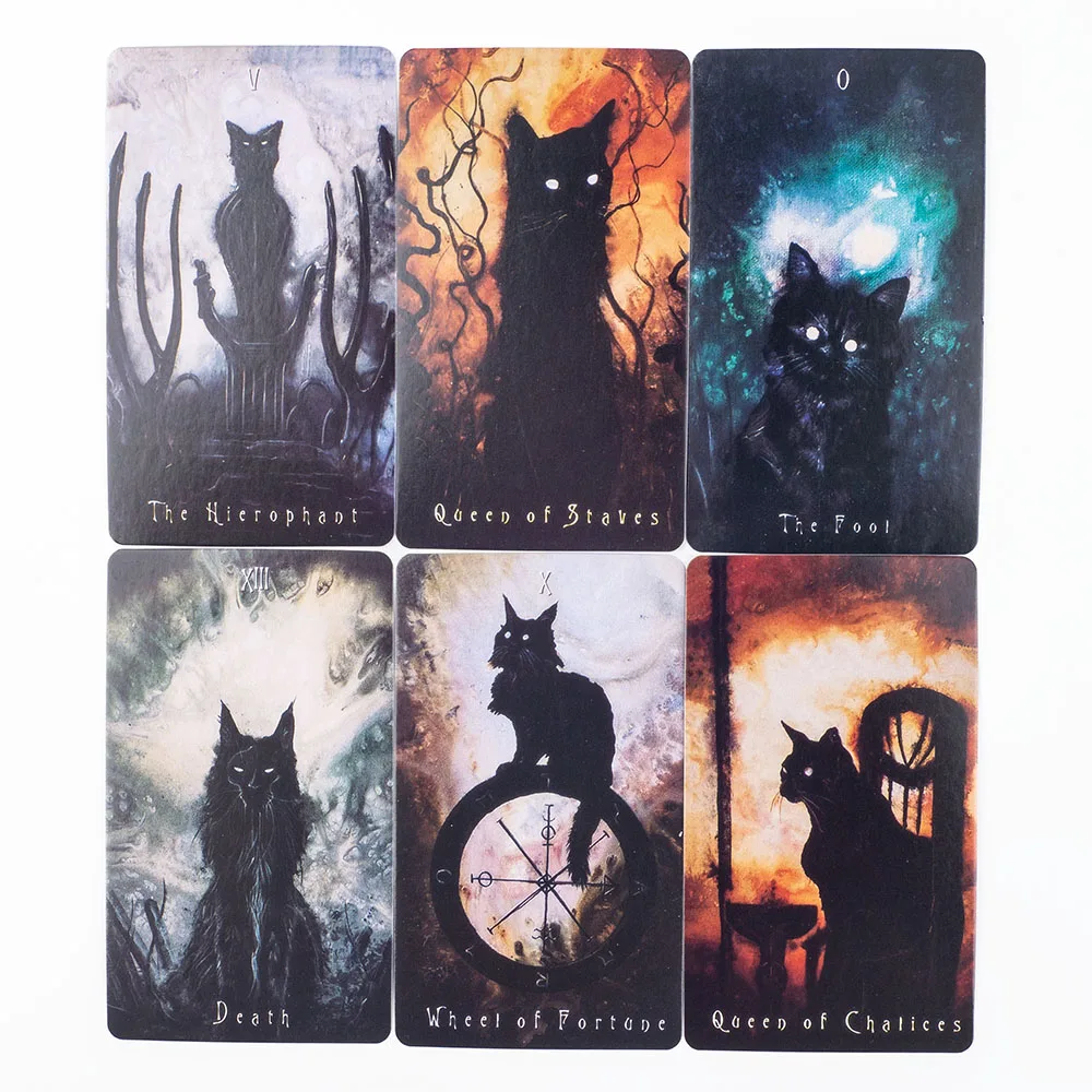 78Pcs Haunted Cat Tarot Deck - Newest English Version Divination Oracle Cards Party Desktop Entertainment Toy view 5