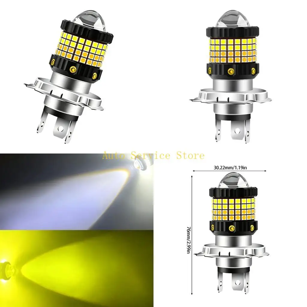 462A High Power H4 LED Bulb Double Color Temperature 6000K 3000K for Automotive Bike