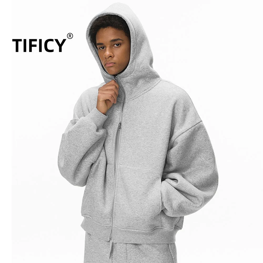 

Curved Knife Sleeve Hoodie Sweatshirts Tops Men's Autumn/Winter New Product Zipper Hooded Sweatshirts Jacket with Velvet