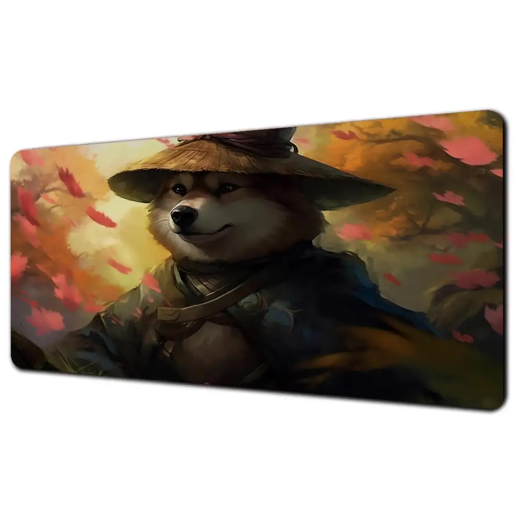 

Японский коврик Shiba Inu samurai MTG Playmat Magic Card Battle Mat 35X60CM Настольный коврик tapete Magic mtg Нескользящий прочный сшитый край