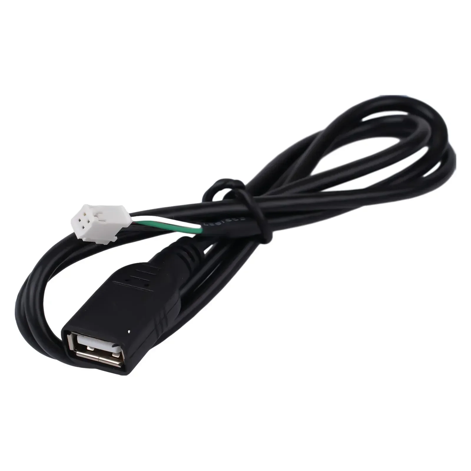 1x conector de Cables USB de 4 pines para coche, adaptador de Cable de extensión ABS para Radio de coche, adaptador de Cable USB estéreo, piezas de montaje directo negras