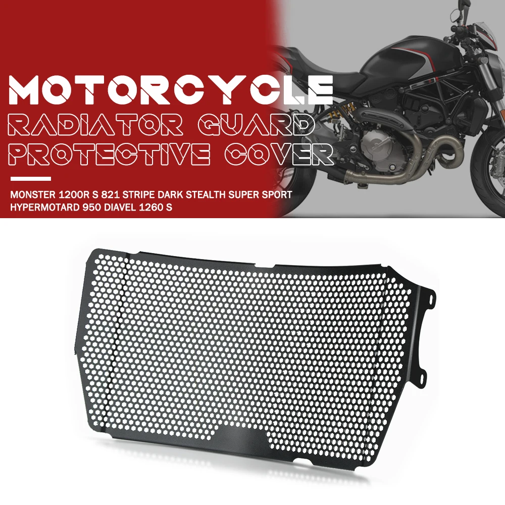 Radiator Grille Guard Cover For Ducati Diavel 1260 SuperSport 950 S Hypermotard 950 RVE Monster 1200 25 Anniversario 2019 - 2022