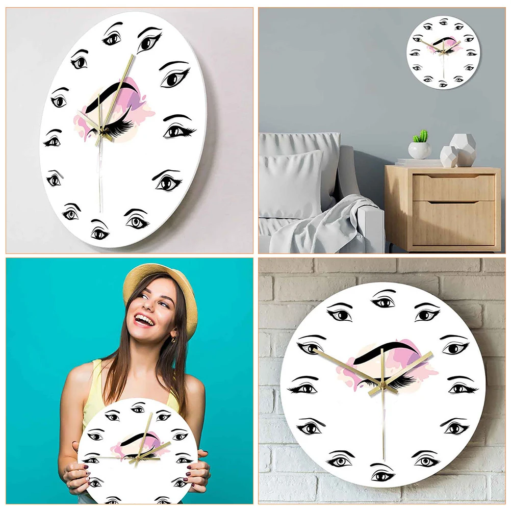 

Stylish Round Wall For Beauty Salon Room Decor Modern Artistic Household Clock Silent Sweep Movement Premium Material
