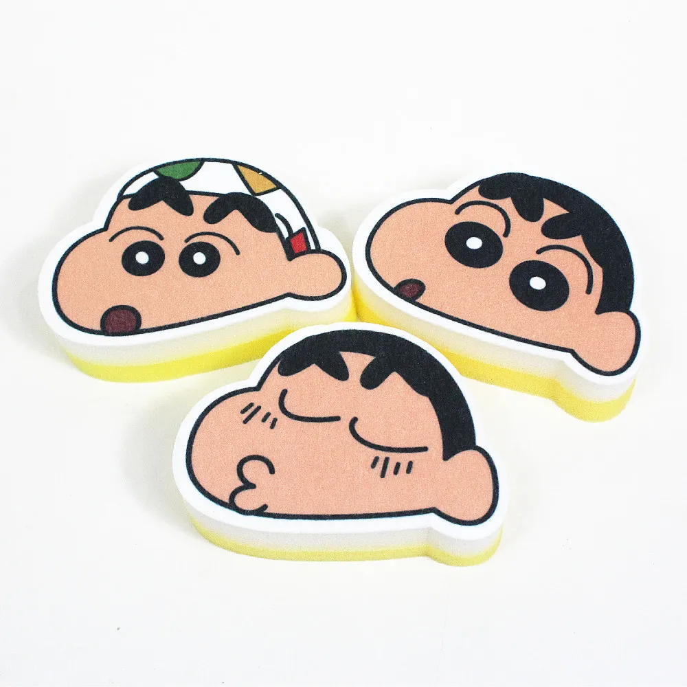 New Kawaii Crayon Shin chan Cleaning Brushes Anime Cute Home Kitchen Cleaning Sponge Brush