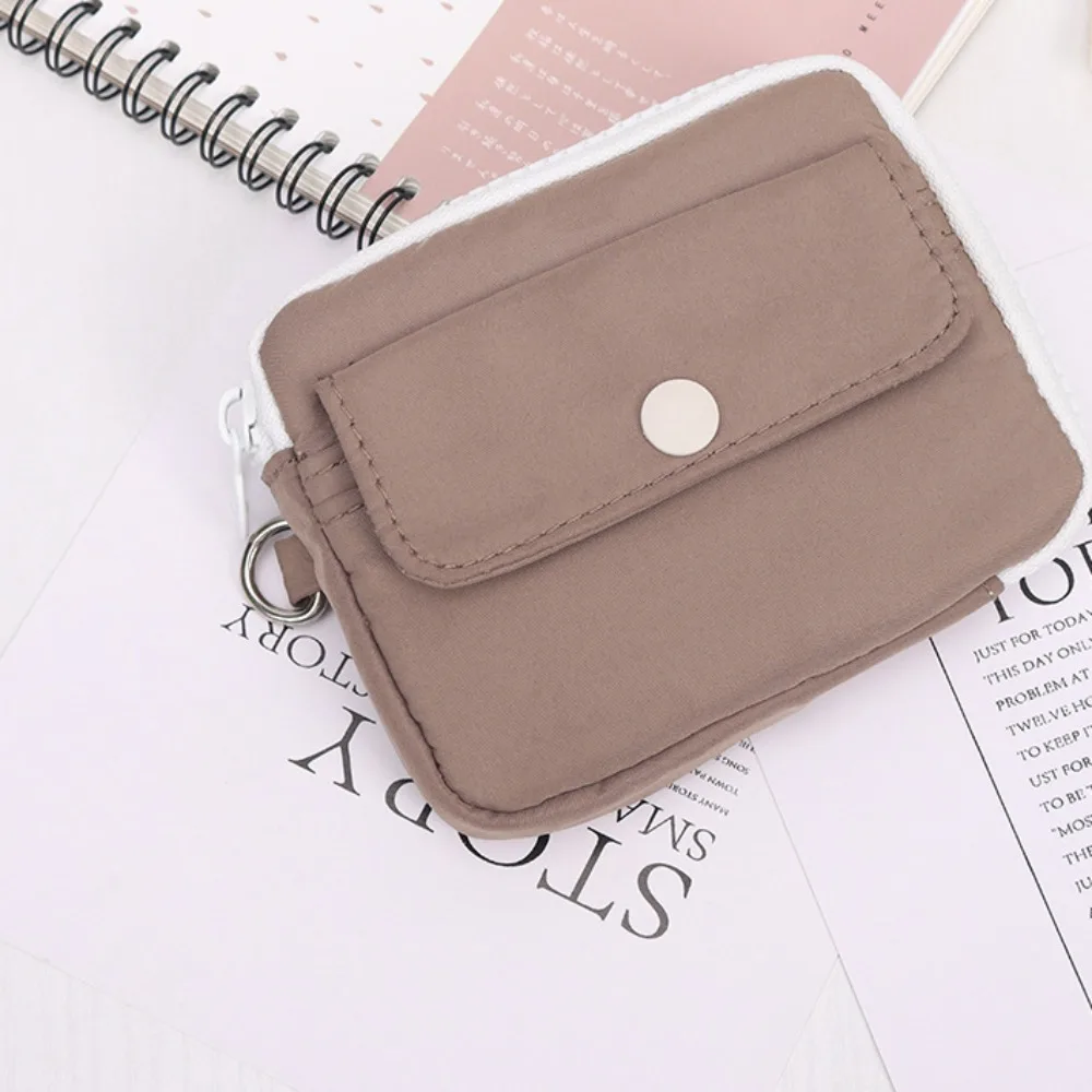 

Simple Multifuctional Nylon Coin Purse Square Card Holder Earphone Bag Lightweight Zipper Mini Storage Bag Students