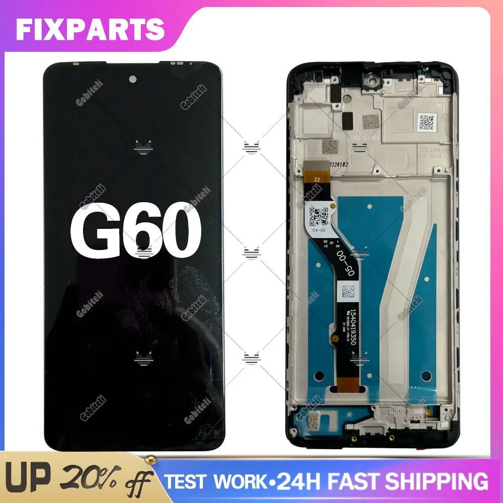 

6.8''For Motorola G60 LCD PANB0001IN PANB0013IN PANB0015IN Touch Panel Screen Digitizer For Moto G60 Display With Frame XT2135