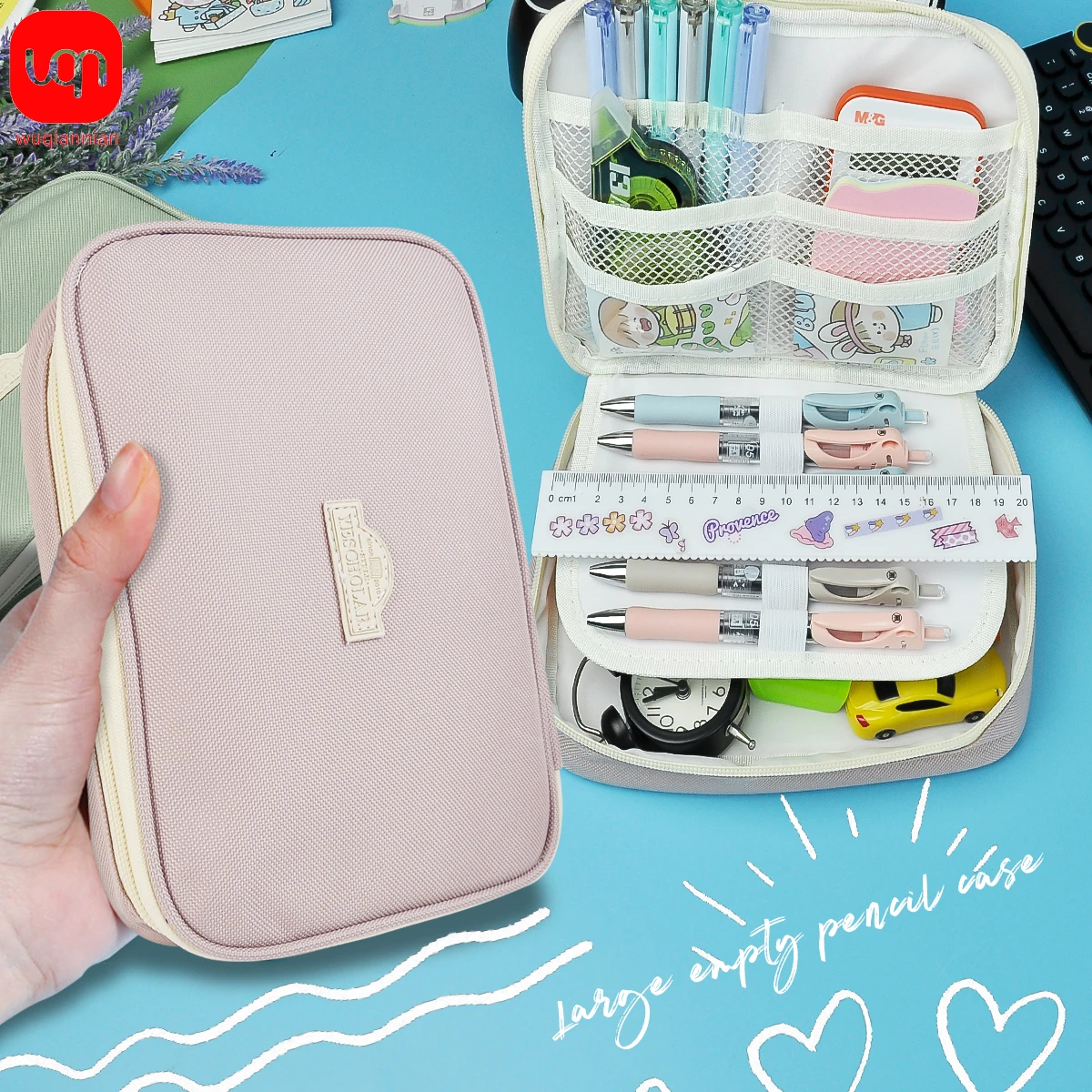 1pc Simple Style Pencil Case New School Bag Large Capacity Pencil Case Stationery Kawaii Pen Case Girl
